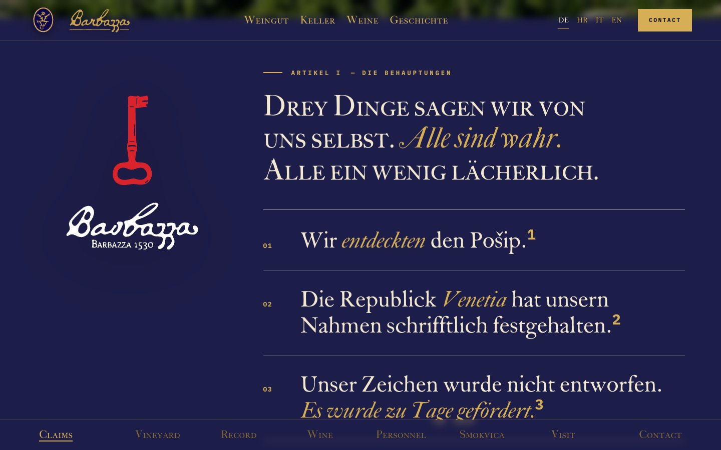 Artikel I — Die Behauptungen: Drey Dinge sagen wir von uns selbst